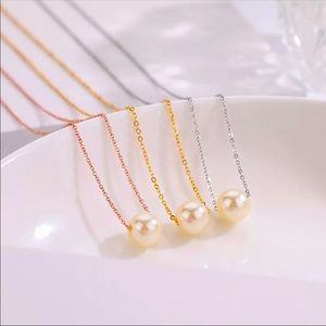 Stainless steel chain with pearl pendant for women